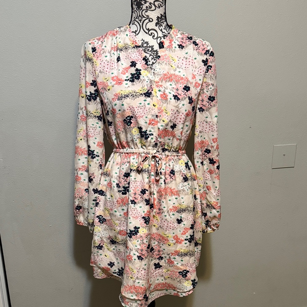 Maison Jules Floral Print Midi Dress - Pink and Black